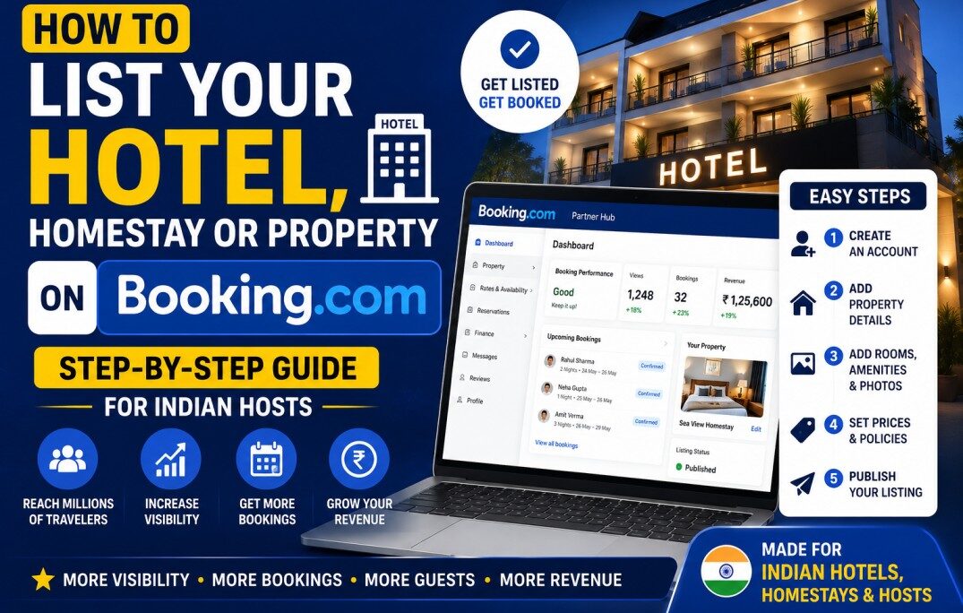 How to List Your Hotel, Homestay or Property on Booking.com (Step-by-Step Guide for Indian Properties)