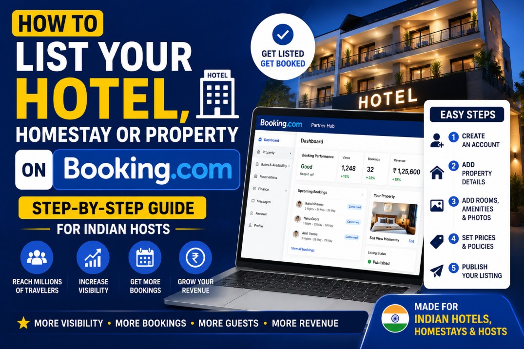 How to List Your Hotel, Homestay or Property on Booking.com (Step-by-Step Guide for Indian Properties)